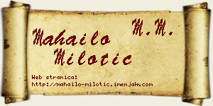 Mahailo Milotić vizit kartica